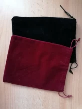 2 unids/lote 15x20cm rojo oscuro bolsa de terciopelo gran bolsa de joyería pulsera de joyería bolsas de embalaje de bolsa con cordón bolsa de regalo