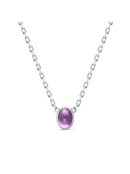 

925 sterling silver necklace with stones: Amethyst, womens neck pendants, fashion jewelry, female.