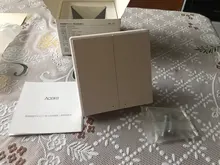 Aqara-Interruptor de luz inteligente para el hogar, switch de triple botón con control remoto inalambrico, clave, cable de fuego neutro y conectividad ZiGBee con aplicación Smart home para Mijia