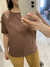 Basic Tees Loose Tshirt Khaki-Tops Oversized Korean Summer 9-Color Hirsionsan 100%Cotton