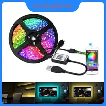

1M-30M Bluetooth 5V USB Led Strip Lights 5050 RGB Led Light TV BackLight Room Decoration Led Tape Diode Flexible Ribbon Acclie