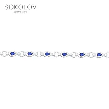 

Sokolov bracelet in silver with blue cubic zirconia, fashion jewelry, 925, women's male