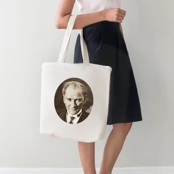 

Angemiel Bag Large Nostalgia Ataturk Portrait Shopping Beach Tote Bag