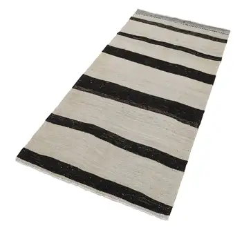 

90x197 Cm Beige Handmade Oriental Rug Runner Rug-3x6 Ft