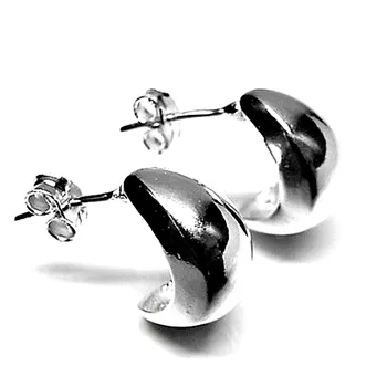 

Sterling silver earrings 925m smooth bulged ajito [AB2504]