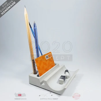

Handmade Concrete Pen Holder Desktop Storage Box Multi-Functional Phone Student School Gift Modern Home Office Decor