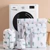 6 Sizes Polyester Mesh Wash Laundry Bag For Clothes Underwear Household Protected Lingerie Bra Washing Bag Cactus Printing Bags 1