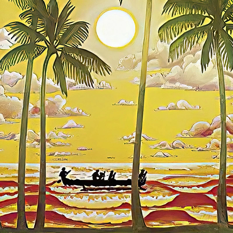 50年代ノースウエストオリエント航空ビンテージ ハワイアンポスター　70年代 50年代ノースウエストオリエント航空ビンテージ ハワイアン