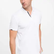 Дефакто мужская летняя белая рубашка поло дышащая с коротким рукавом мужская хлопковая рубашка поло мужской топ Shirts-J2757AZ18AU