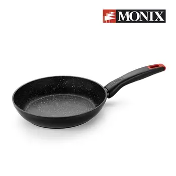 

Monix Titan Rock-Skillet 20 cm wrought aluminum nonstick Negro. To gas, vitroceramic hob and induction, stone effect