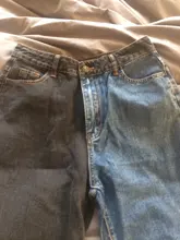 Viifaa-vaqueros de cintura alta para mujer, Vaqueros rectos informales con cremallera, color negro y azul, dos tonos, 2020