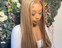 4 27 peluca Ombre hueso recto peluca con malla frontal 13x4 13x6x1 marrón encaje de colores frente pelucas de cabello humano cierre 4x4 peluca 180%