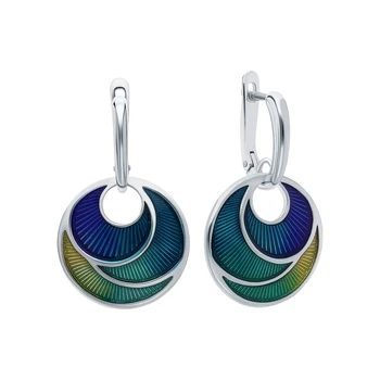

Silver earrings with enamel sunlight