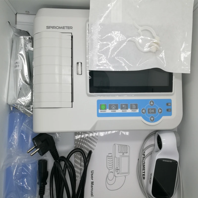 Digital Spirometer TFT LCD Touch Screen SP100 Lung Function Pulmonary Device Breathing Diagnostic FVC VC SVC MVV Device