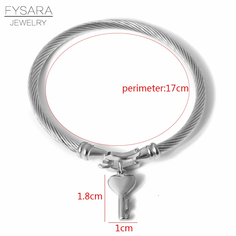 FYSARA 361L титановые браслеты из нержавеющей стали с тросом браслеты с замком для ключей браслеты для женщин наручные браслеты золотые подвески ювелирные изделия