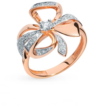 

Gold ring with diamonds sunlight sample 585