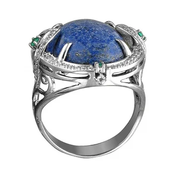 

Esthete ring with lapis lazuli, topaz and Emerald White Gold