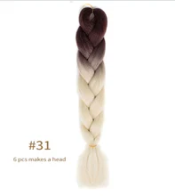 Extensiones de pelo trenzado sintético, 24 pulgadas, 100g, Color degradado, Jumbo, trenza, trenzada, trenzada, trenza de pelo africano, venta al por mayor