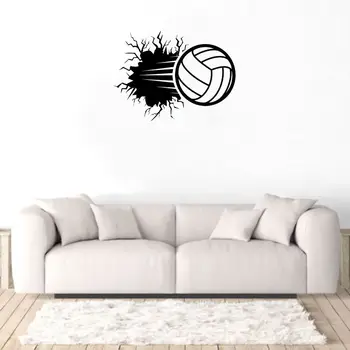 

3D Wall Wreck Volleyball Wall Sticker Decal Volleyball Sports Sticker Home Bedroom Wall Art Decoration A002935
