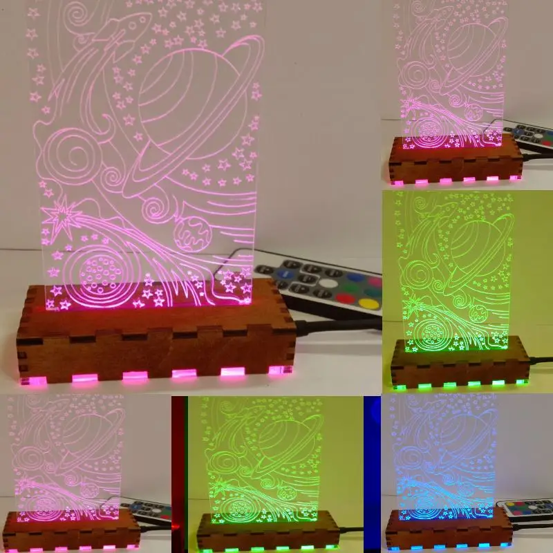 3D ночник RGB светодиодные фонари настольная лампа звезды ночные огни новогоднее