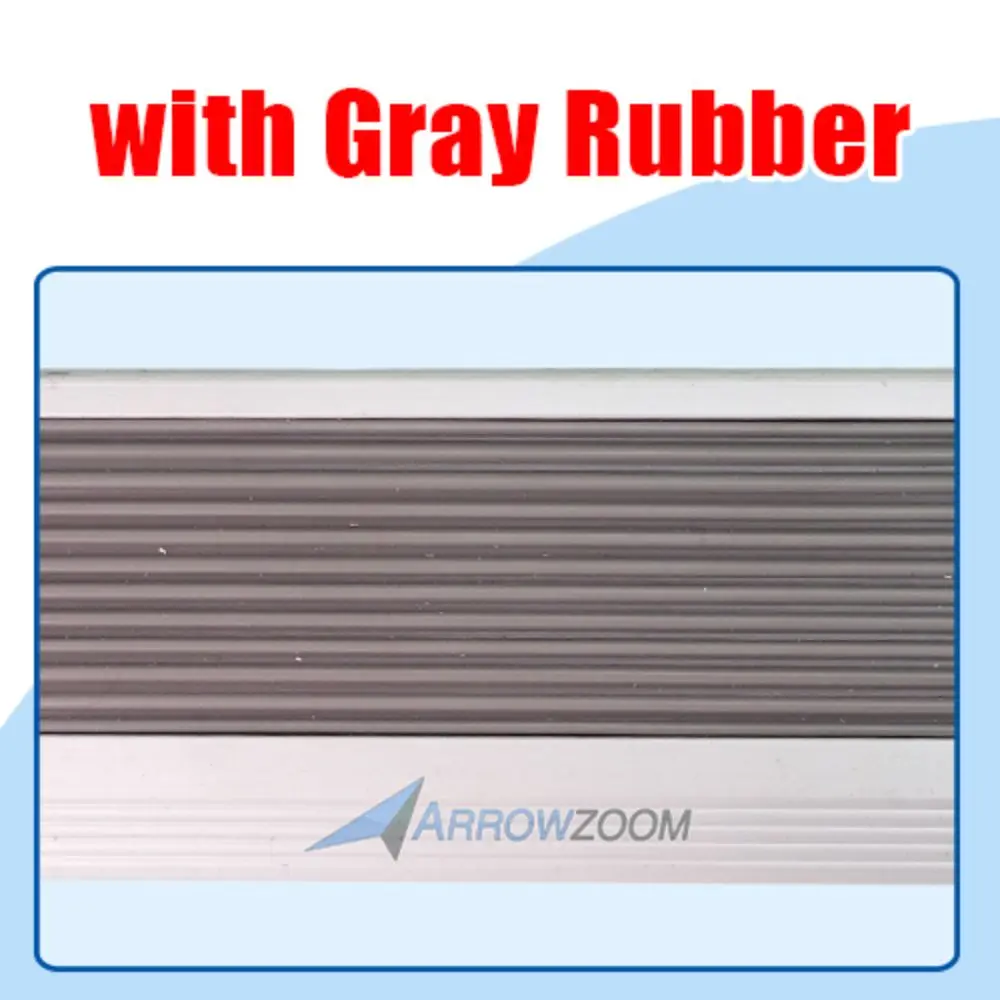 Arrowzoom противоскользящие полосы анодированный алюминиевый лестничный нозинг резиновый нос лестничные ступени KK1180 - Цвет: with Gray Rubber