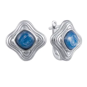 

Silver earrings with kyanites sunlight sample 925 test