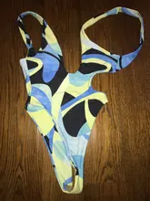 Bañador Sexy de una pieza para mujer, traje de baño estampado, mono de un hombro, Monokini de realce, brasileño, ropa de playa para verano, 2021