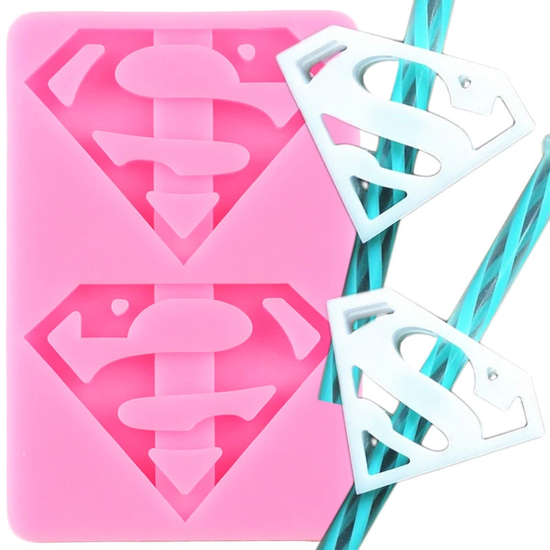 Disney Superman Logo Straw Topper Silicone Mold Craft Keychains Epoxy Resin Molds Candy Chocolate Fondant Cake Decorating Tools Cake Molds Aliexpress