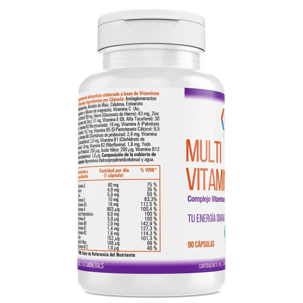 Vitamin with minerals, vitamin C and B2, B3, B5, B6 and B12 mas iron, multivitamino for exhaustion 90Capsulas (three months) Vitamin with minerals, vitamin C and B2, B3, B5, B6 and B12 mas iron, multivitamino for exhaustion 90Capsulas (three months)