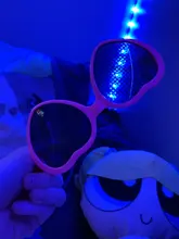 Gafas de sol con forma de corazón para mujer, lentes de sol con forma de corazón con efectos especiales de amor, con marco de luz que cambian de color, suministros para fiesta