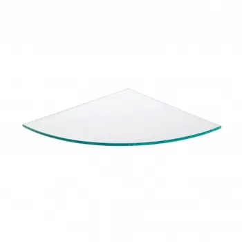 

Shelf tempered glass corner, stylish decorative finish matte glass and 300 mm deep.