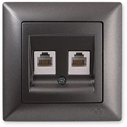 

PnpnElectrıc Gns Visage Ambiance Metallic Smoked Gray Double Numerical Telephone Socket (2x Cat3) Double Telephone Socket