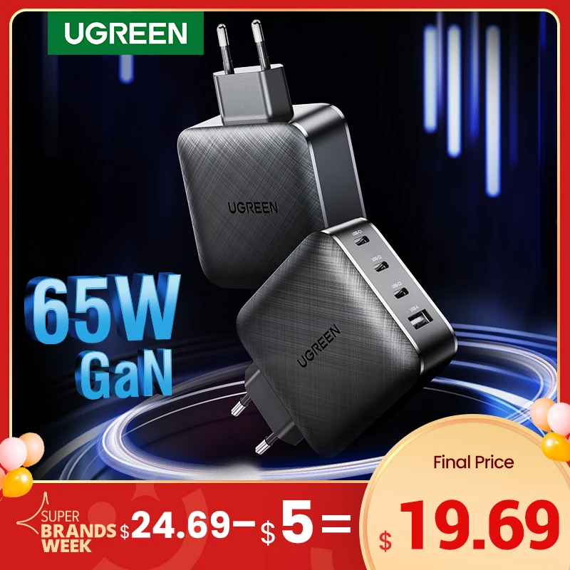 Ładowarka UGREEN 65W GaN za $18.83 / ~71zł - LowcyChin.pl