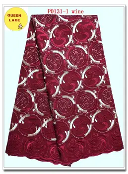 

100% Cotton High Quality Swiss Voile Lace Fabric With Stones