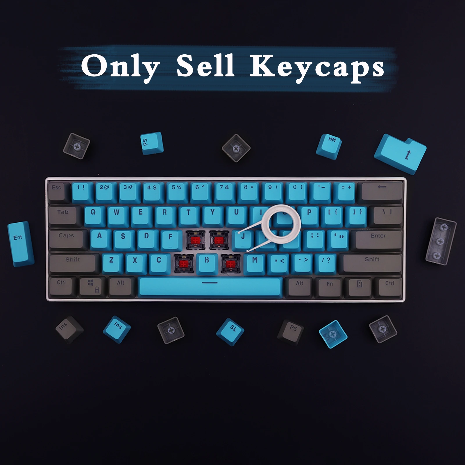 Rk 61 keycaps (somente keycaps) pbt material