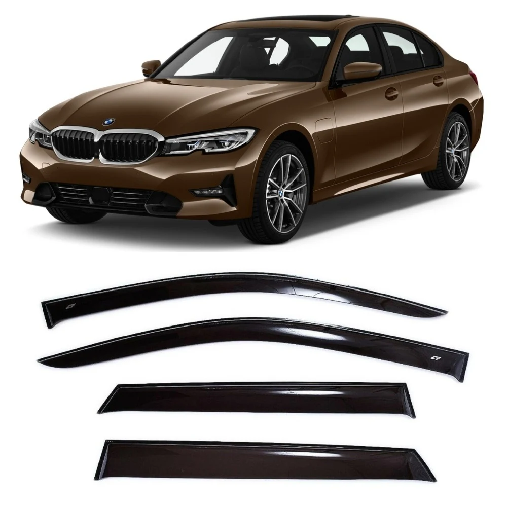 Wind Visor Deflectors Cobra Tuning B25419- Car Ventvisor Door Side - Window Air Guard for Protection Against Snow Sun and Rain Compatible with BMW 3