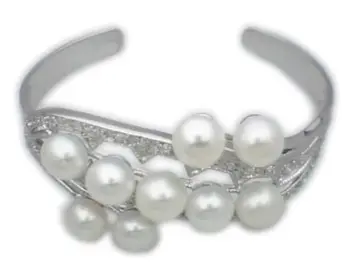 

Sterling silver bracelet with cultured pearls and zirconia