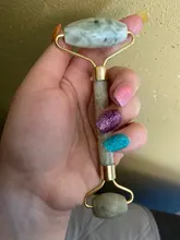 Rodillo para masaje Facial Jade piedra adelgazamiento Facial levanta las manos la piel del cuerpo de relajación doble cabezas de belleza piel sana, herramientas para el cuidado de