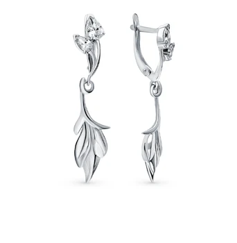

Silver earrings with cubic zirconia sunlight sample 925 test