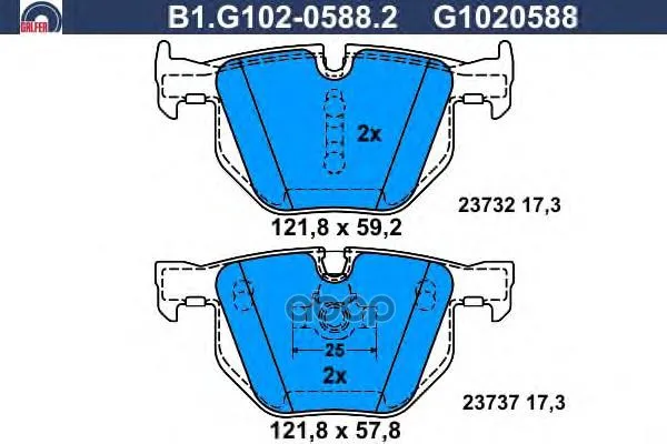 Колодки Тормозные Galfer B1g10205882 GALFER арт. B1G10205882