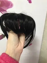 Halo Lady-Clip de belleza para mujer, cabello humano con explosión de flequillo, pieza central, pelo lacio brasileño no Remy para la pérdida de cabello