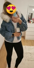Short Coat Denim Jacket Elexs Korean Big-Fur-Collar Velvet Female Thick Student Winter