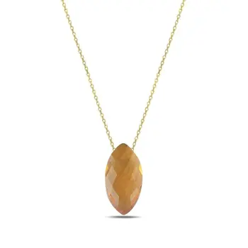 

Angemiel 925 Silver Shuttle Zultanite Stone Necklace-Gold Plated