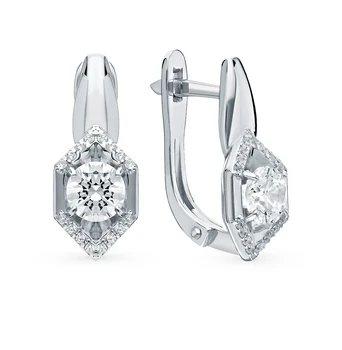 

Silver earrings with cubic zirconia sunlight sample 925