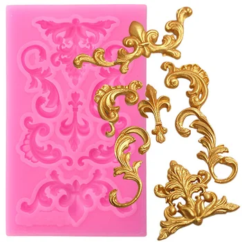 

DIY Lace Flower Vine Silicone Mold Baroque Relief Cake Border Fondant Cake Decorating tools Candy Chocolate Gumpaste Moulds