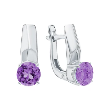 

Silver earrings with amethyst sunlight sample 925 test