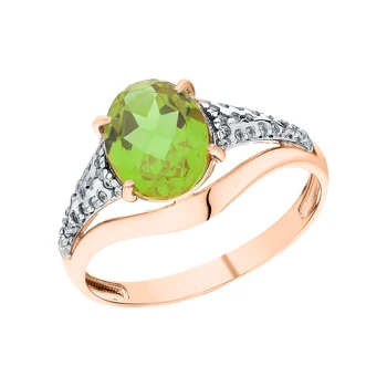 

Gold ring with sultanites and cubic zirconia sunlight sample 585