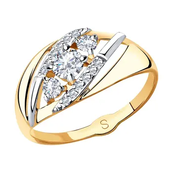 

Sokolov ring in Gold with cubic zirconia, fashion jewelry, gold, 585, women's male