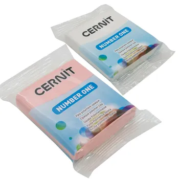 

A set of plastic polymer baked 'cernit № 1 '56-62 gr. 2 PCs (027 White/475 pink)