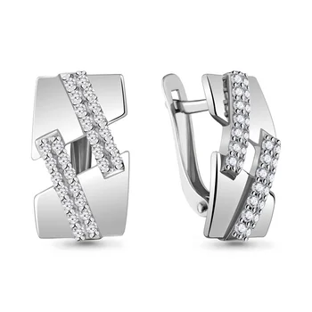 

Aquamarine earrings with cubic zirconia, 925 sterling silver